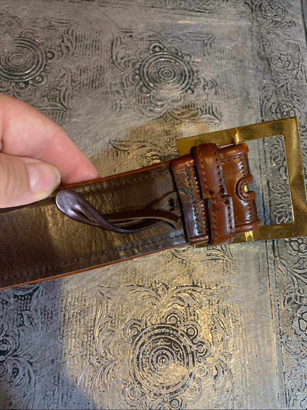 Dolce & Gabbana Patchwork Leather Belt Size 54 Made in Italy